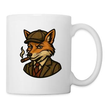 Fuchs mit Zigaretten - Vintage Style - Tasse - Weiß - Rechts