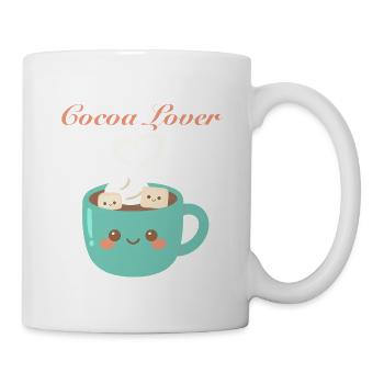 Cocoa lover - Tasse kawaii chocolat chaud d’hiver  - Mug blanc - blanc - Droite