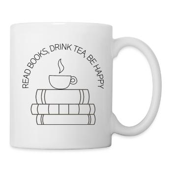 Lecture, thé et bonheur – Design - Mug blanc - blanc - Droite