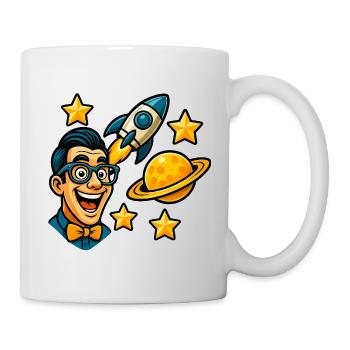 Space enthusiast with glasses - Mug - white - Right