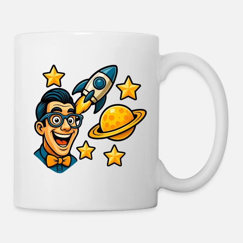 Space enthusiast with glasses - Mug - white