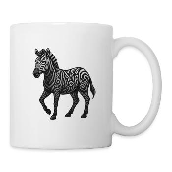 Zebra Ornament Tribalswirl Muster - Tasse - Weiß - Rechts