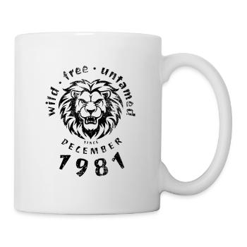 44. Geburtstag Wild, free & untamed since 12/1981 - Mug - white - Right