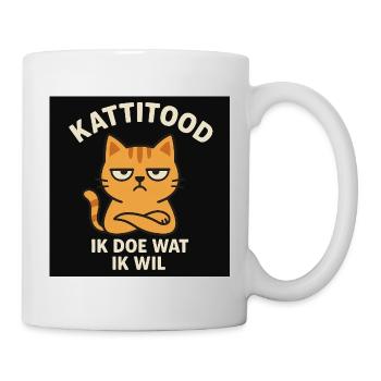 Grimmige Katze, die macht, was sie will - Tasse - Weiß - Rechts