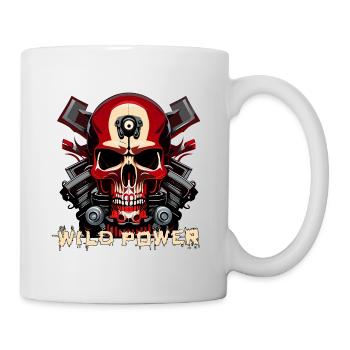 Wild Power Crâne Moto Art - Mug blanc - blanc - Droite