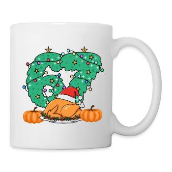 Gobble Christmas Roast Kranz Nummer 67, dankbar - Tasse - Weiß - Rechts