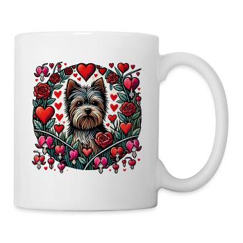 Yorkie Hearts Floral Portrait - Mug - white - Right