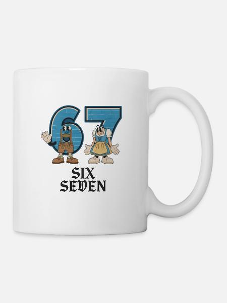 6 7 Sechs Sieben Meme - Tasse - Weiß
