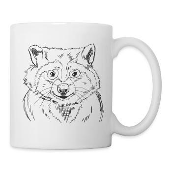 Chemise d’art de croquis de raton laveur pour la faune dessinée à la main - Mug blanc - blanc - Droite