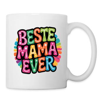 Beste Mama Ever bunt - Tasse - Weiß - Rechts