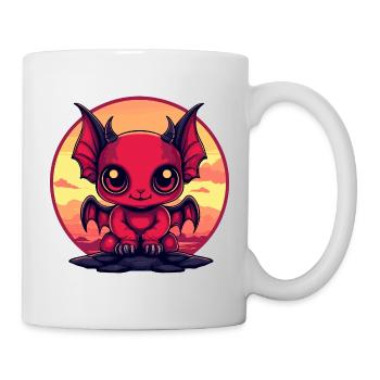Lutin Démon Rouge le soir - Mug blanc - blanc - Droite