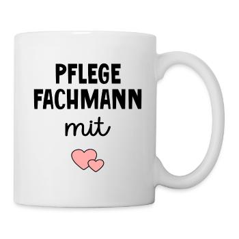Pflege Pflegefachmann mit Herz - Tasse - Weiß - Rechts