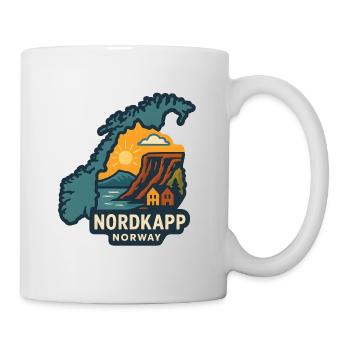 North Cape Sunset at Klippan in Norway - Mug - white - Right