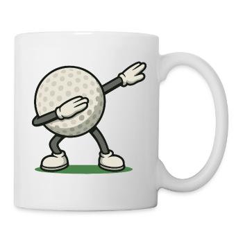Lustiges Golf Dabbing Golfball Golfer Design - Tasse - Weiß - Rechts