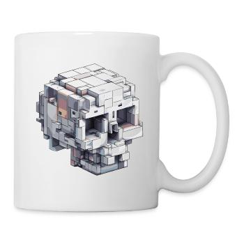 Block Skull Design – Digital Art Look - Mug - white - Right
