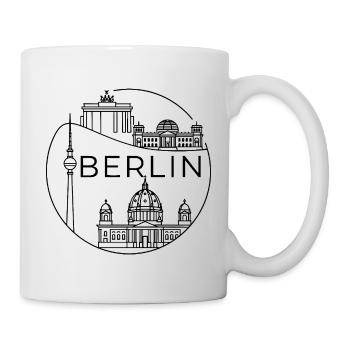 Berlin Wahrzeichen Modernes Liniendesign im Kreis - Tasse - Weiß - Rechts