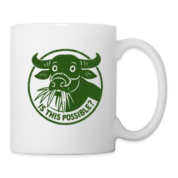 Is This Possible curiosity funny Buffalo Cow Stamp - Mug - white - Right