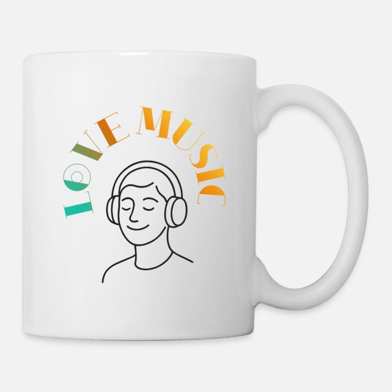 Musique live avec écouteurs - Mug blanc - blanc