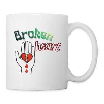 Hand mit gebrochenem Herzen - Tasse - Weiß - Rechts