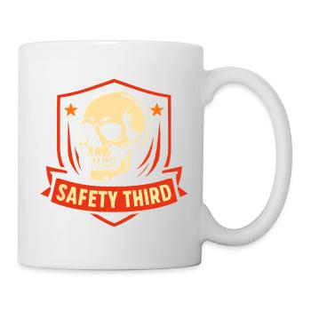 Sécurité Troisième Insigne Crâne Sécurité Troisième - Mug blanc - blanc - Droite