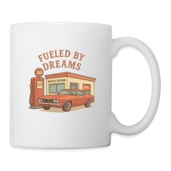 Getrieben von Träumen Retro Auto - Tasse - Weiß - Rechts