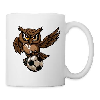 Eule Fußball - Tasse - Weiß - Rechts