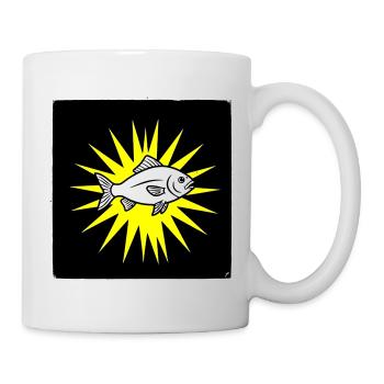 Cool fish in punk rock & pop art style - Mug - white - Right