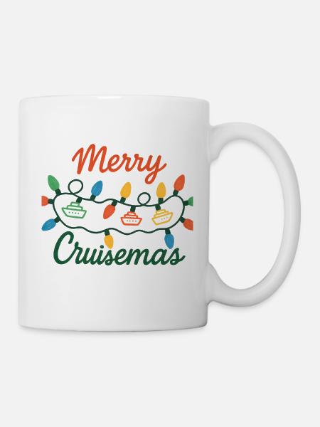 Frohe Kreuzfahrt Weihnachtsbeleuchtung - Tasse - Weiß