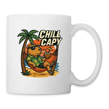 Chill Capy – Beach Capybara - Tasse - Weiß - Rechts