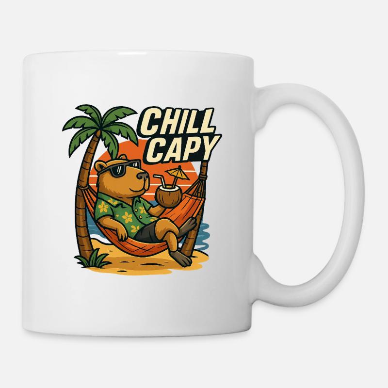 Chill Capy – Beach Capybara - Tasse - Weiß