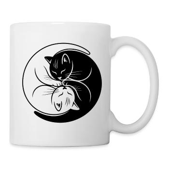 Yin-Yang Chats Noir Blanc Symbole d’Harmonie - Mug blanc - blanc - Droite