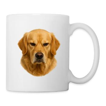 Golden Retriever Kopfporträt - Tasse - Weiß - Rechts