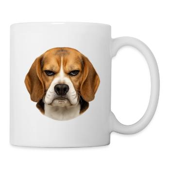 Beagle portrait with serious facial expressions - Mug - white - Right