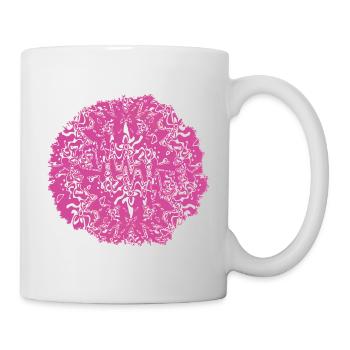 Kreisrose Pinkes Muster - Tasse - Weiß - Rechts