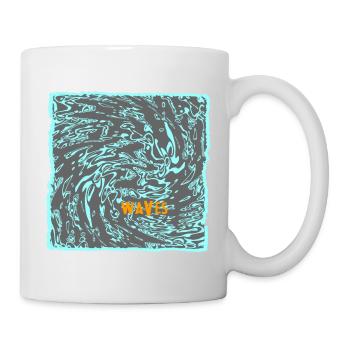 Wave flow neon pattern surf - Mug - white - Right