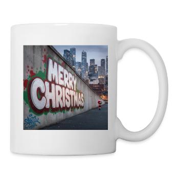 Urban Weihnachtsgraffiti von Santa - Tasse - Weiß - Rechts