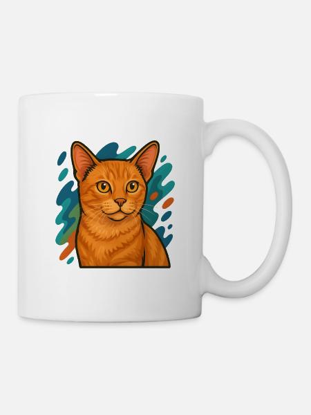 Manx Cat Illustration - Mug - white