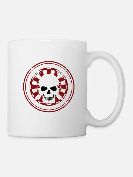 Darts, Bullseye, Dartboard and Skull. - Tasse - Weiß