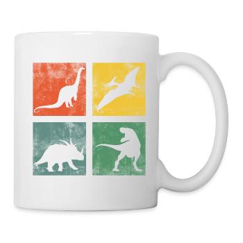 Dinosaur Dino Dinos Tyrannosaurus Triceratops - Mug - white - Right