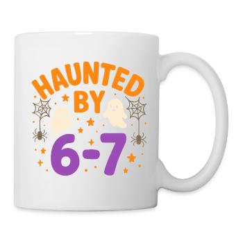 Fun 67 Number 6-7 Halloween Haunted By Six Seven - Mug - white - Right