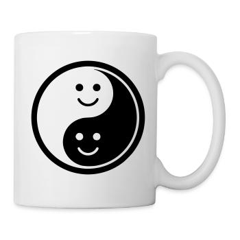 Yin Yang mit Smileys | Positive Balance Symbol - Tasse - Weiß - Rechts