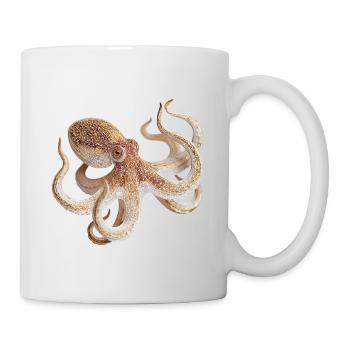 Oktopus Netzmuster – Maritimer Stil - Tasse - Weiß - Rechts