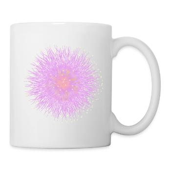 Fleur de mimosa rose – Délicat motif floral - Mug blanc - blanc - Droite