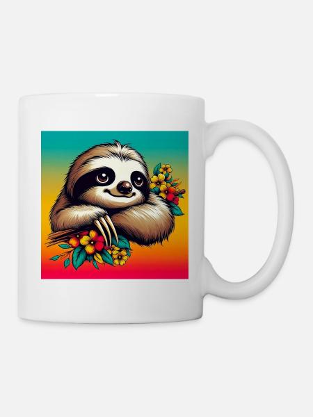 Faultier - Tasse - Weiß