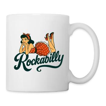 Rockabilly Pin-Up Woman 50s Reclining Petticoat - Mug - white - Right