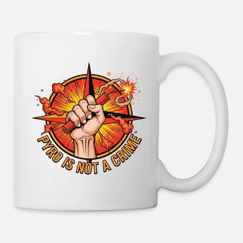 Pyro n’est pas un crime Feux d’artifice - Mug blanc - blanc