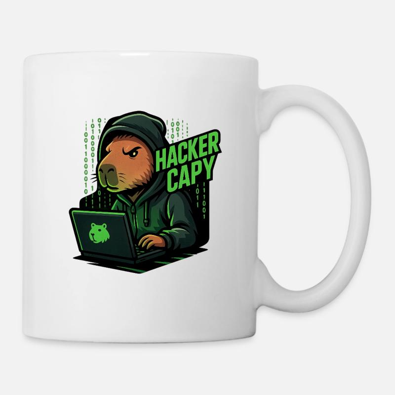 Hacker Capy – Cyber Capybara Tech  - Tasse - Weiß