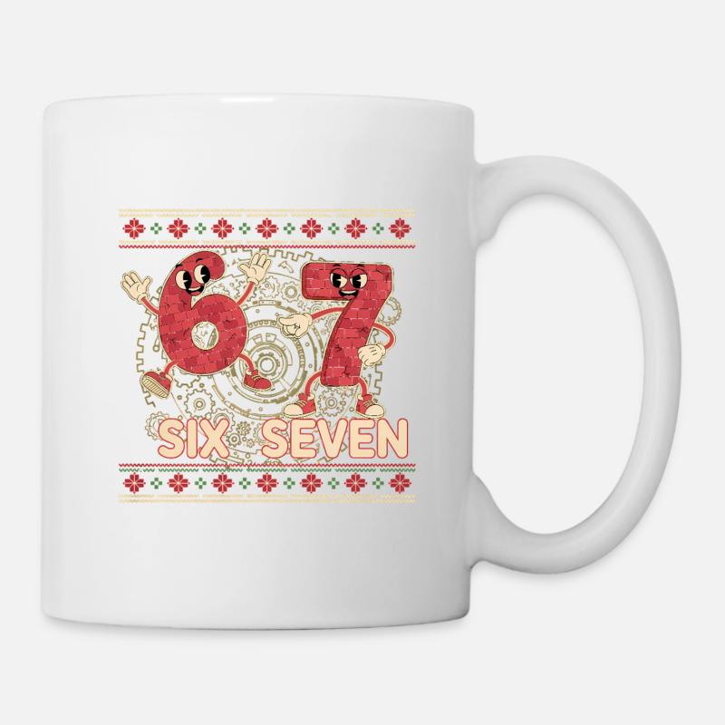 6 7 Sechs Sieben Meme – Aura Points Weihnachten  - Tasse - Weiß