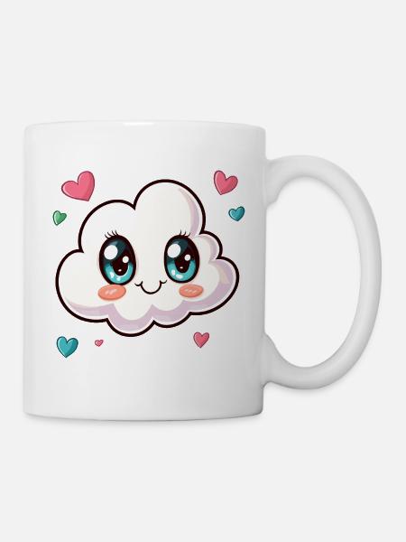 Kuschelige Wolke mit Herzchen - Tasse - Weiß