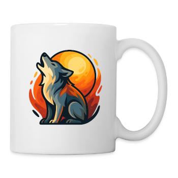 Wolf heult - Tasse - Weiß - Rechts